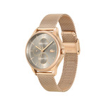 Montre LACOSTE Pleats femme bracelet acier doré rose - vue 2