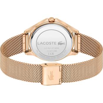 LACOSTE Pleats dameshorloge met roségoudkleurige stalen band