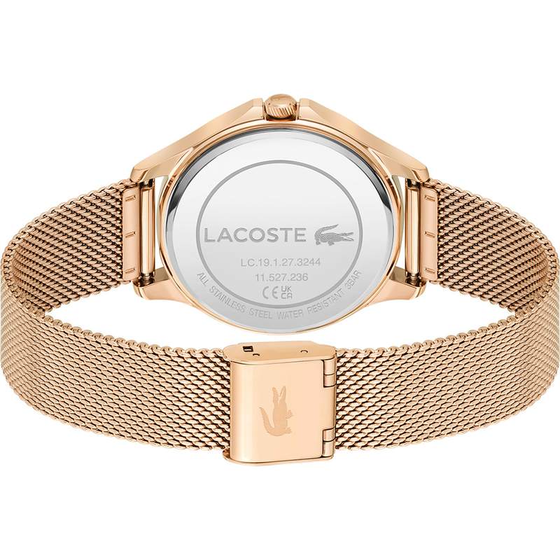 Montre LACOSTE Pleats femme bracelet acier doré rose - vue 3