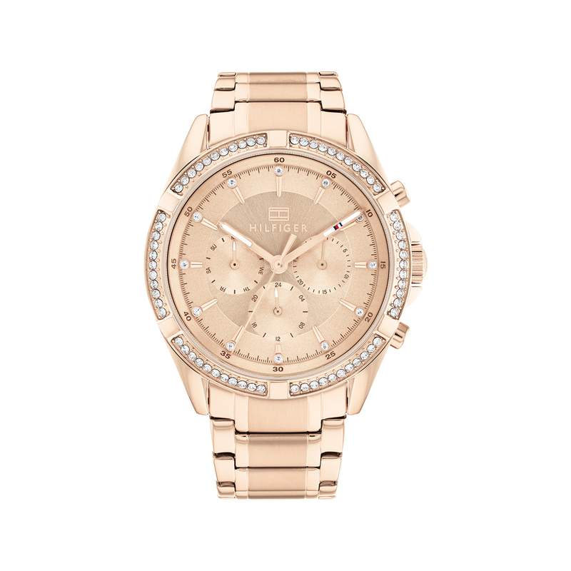 Montre TOMMY HILFIGER Kenzie femme bracelet acier doré rose - vue 1