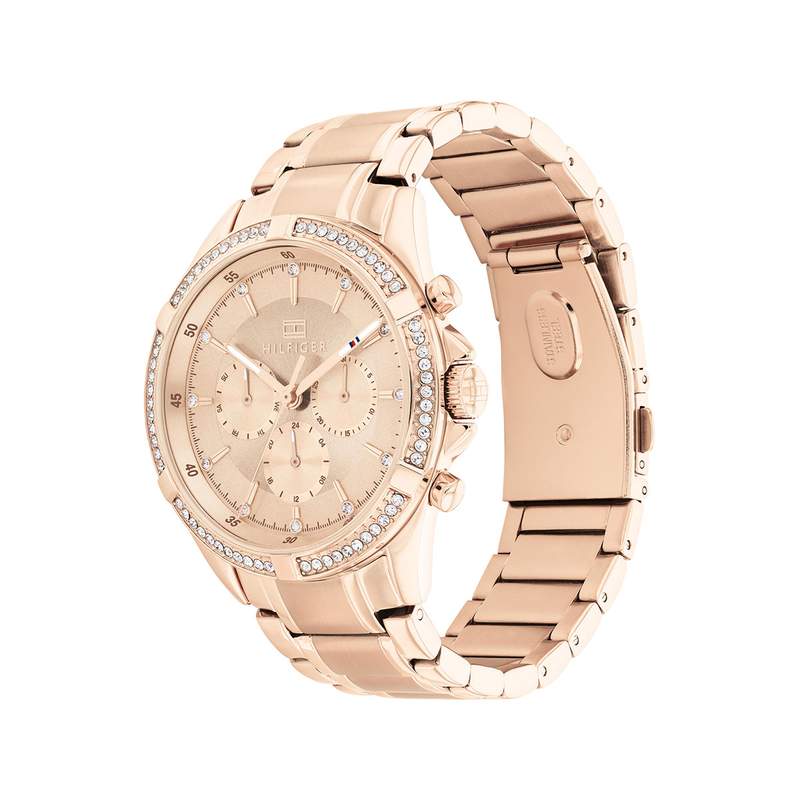 Montre TOMMY HILFIGER Kenzie femme bracelet acier doré rose - vue 2