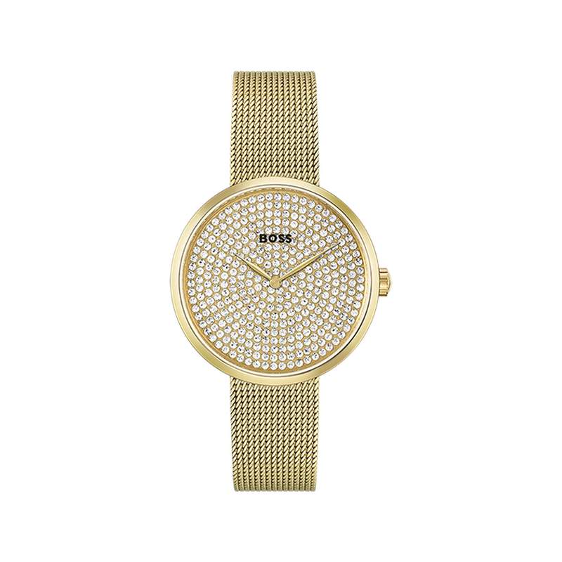 Montre BOSS Praise femme bracelet acier doré jaune - vue 1