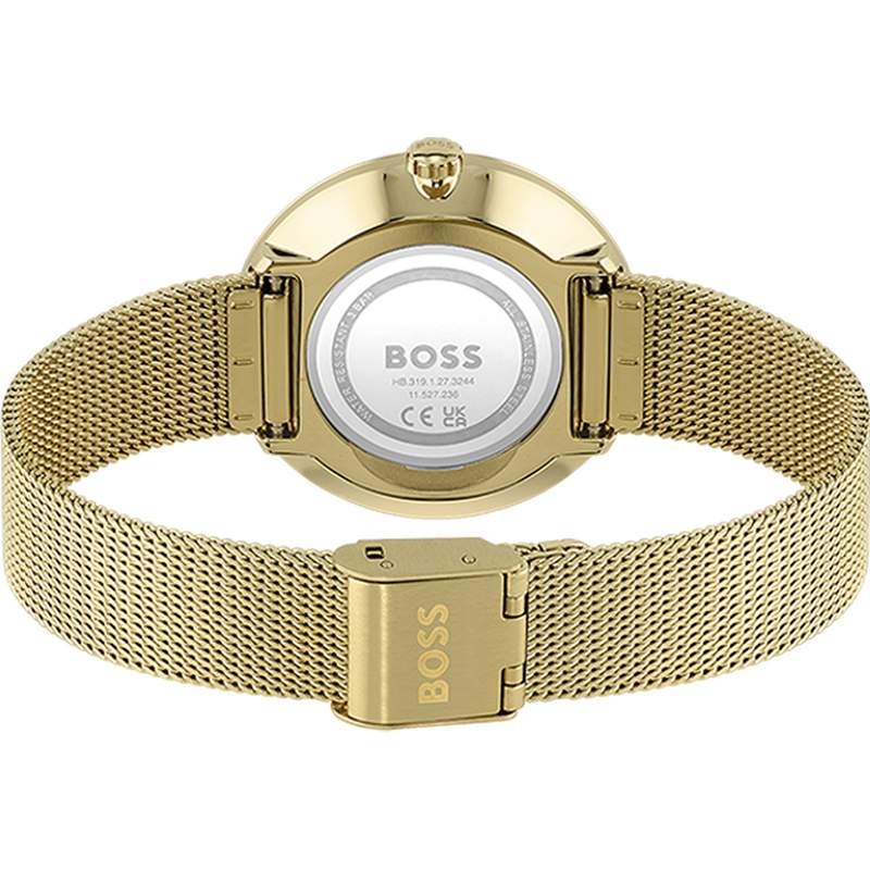 Montre BOSS Praise femme bracelet acier doré jaune - vue 3