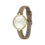 Montre BOSS Majesty femme acier doré jaune bracelet cuir marron - vue 2