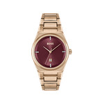 Montre BOSS Steer femme bracelet acier doré rose - vue 1