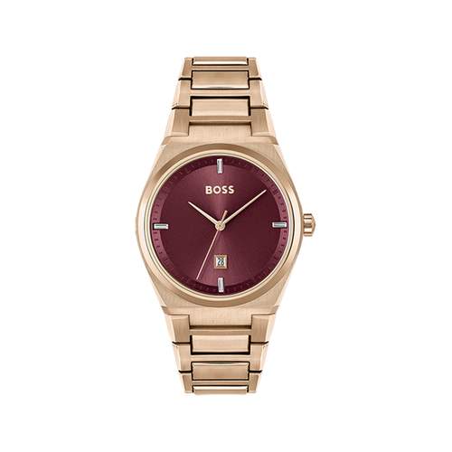 BOSS Steer ladies' watch pink gold stainless steel bracelet