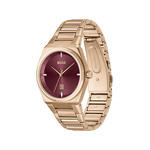 Montre BOSS Steer femme bracelet acier doré rose - vue 2