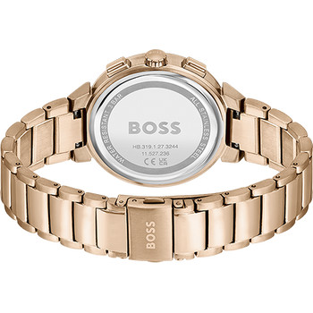 Montre BOSS One femme bracelet acier doré rose