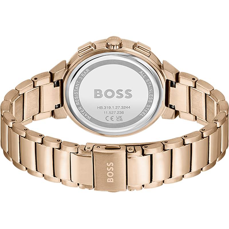 Montre BOSS One femme bracelet acier doré rose - vue 3