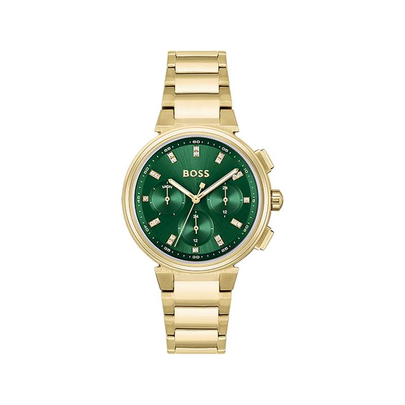 Montre BOSS One femme bracelet acier doré jaune - vue 1
