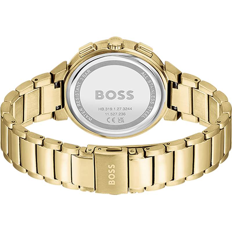 Montre BOSS One femme bracelet acier doré jaune - vue 3