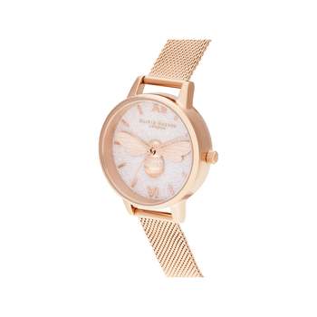 OLIVIA BURTON Lucky beefemme roze goud roestvrij stalen armband horloge