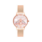Montre OLIVIA BURTON Rainbow bee femme bracelet acier doré rose - vue 1
