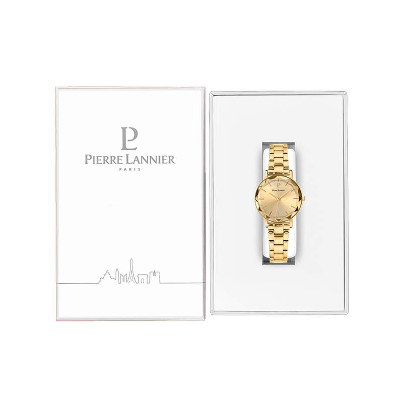 Montre PIERRE LANNIER multiples femme acier dorée - vue D1