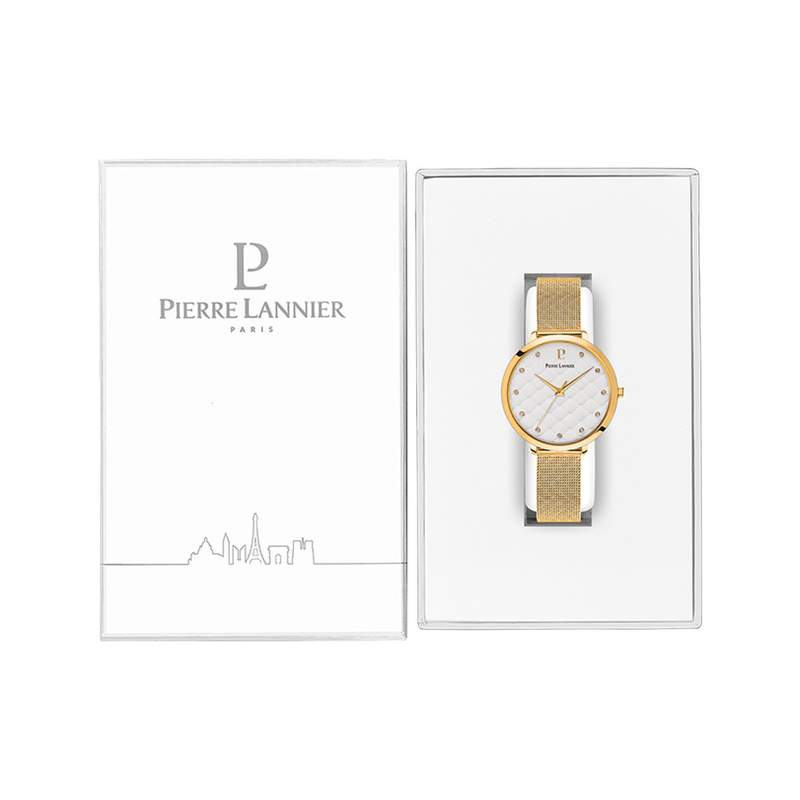 Montre PIERRE LANNIER Grace femme bracelet acier dorée - vue D1