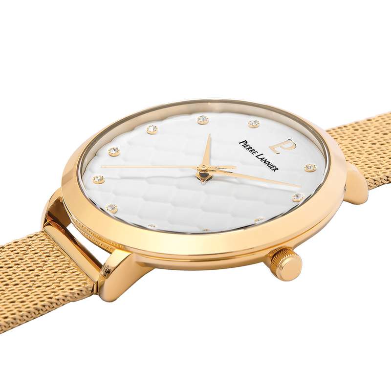 Montre PIERRE LANNIER Grace femme bracelet acier dorée - vue D2