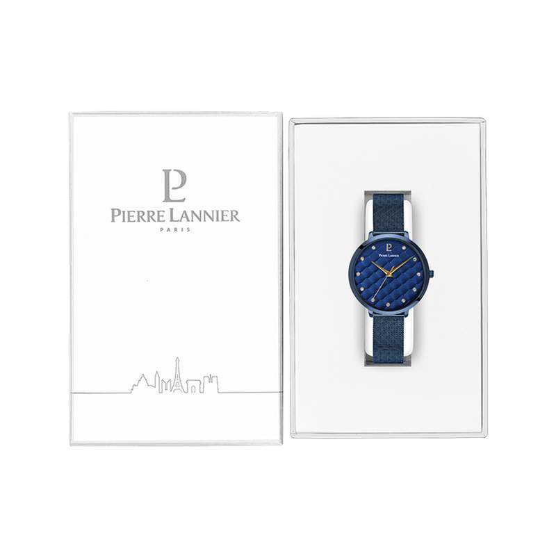 Montre PIERRE LANNIER Grace femme bracelet acier bleu - vue D1