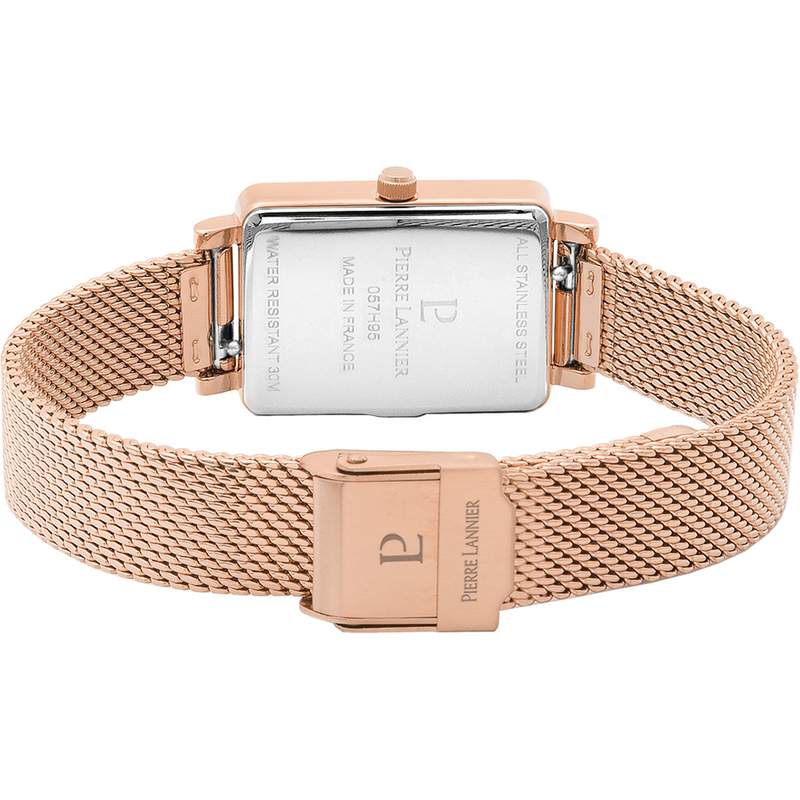 Montre PIERRE LANNIER Ariane femme acier doré rose bracelet cuir rose - vue 3