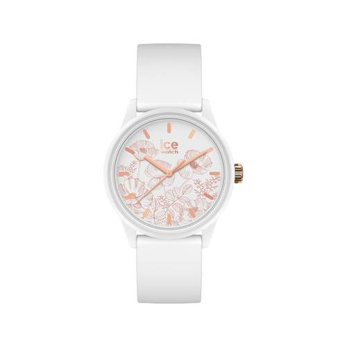 ICE WATCH women's solar watch white plastic white rubber strap