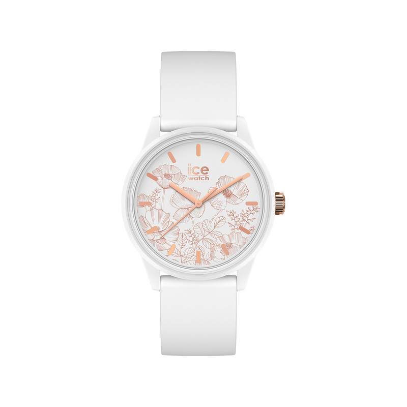 Montre ICE WATCH femme solaire plastique blanc bracelet caoutchouc blanc - vue 1