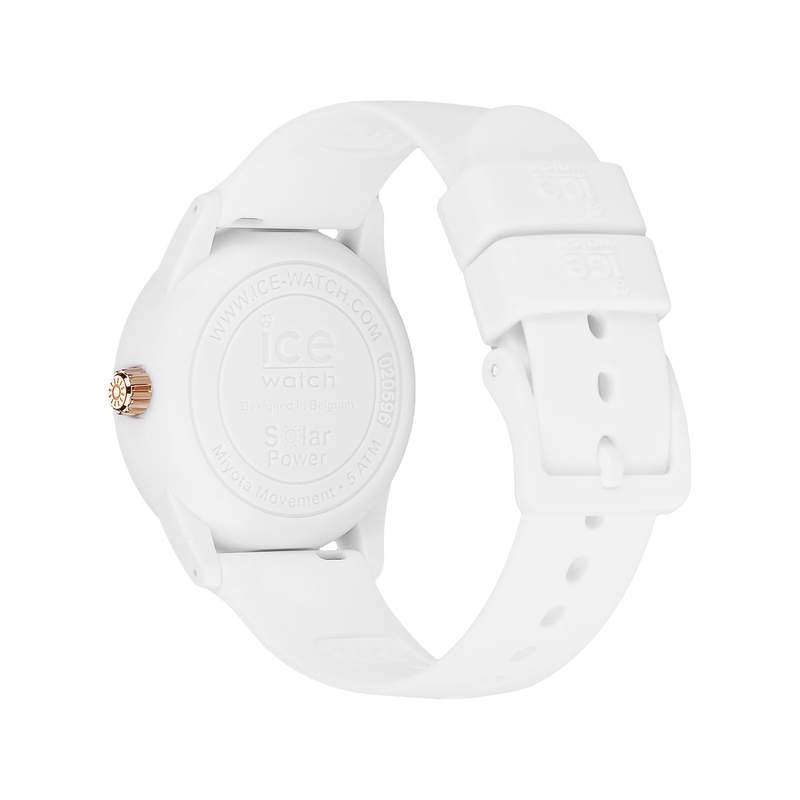 Montre ICE WATCH femme solaire plastique blanc bracelet caoutchouc blanc - vue 3