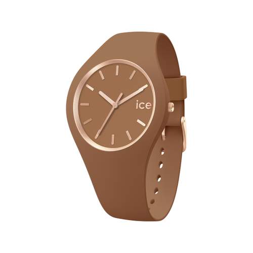 ICE WATCH dameshorloge van bruin kunststof met bruine rubberen band