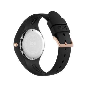 ICE WATCH dameshorloge van zwart kunststof met zwarte rubberen band