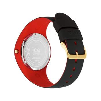 ICE WATCH dameshorloge van zwart kunststof met zwarte rubberen band