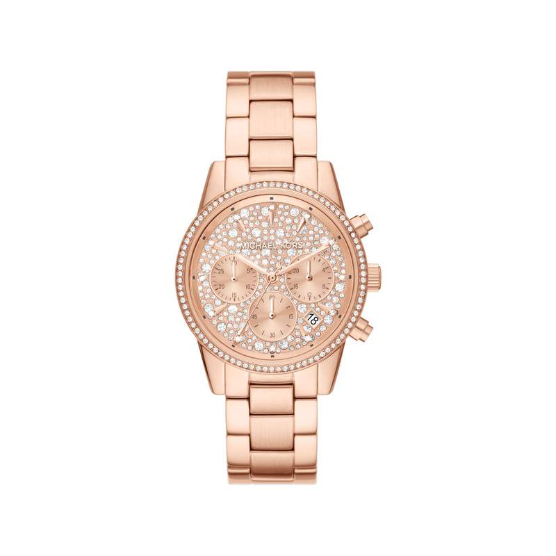 Montre MICHAEL KORS Ritz femme chronographe acier doré rose - vue 1