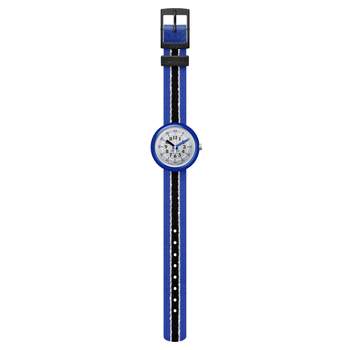 Watch Flik Flak Shine Bright Christmas child biosourced plastic recycled fabric strap blue