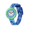 Montre FLIK FLAK Move your body enfant plastique biosourcé turquoise bracelet tissu recyclé bleu dinosaure - vue V1