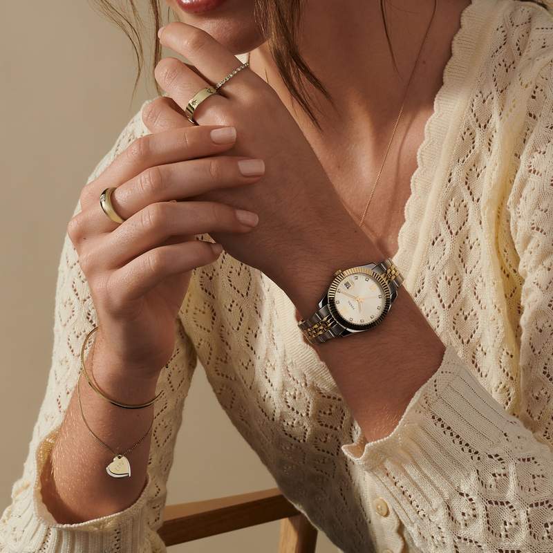 Montre FOSSIL Scarlette Mini femme acier - vue porté 2