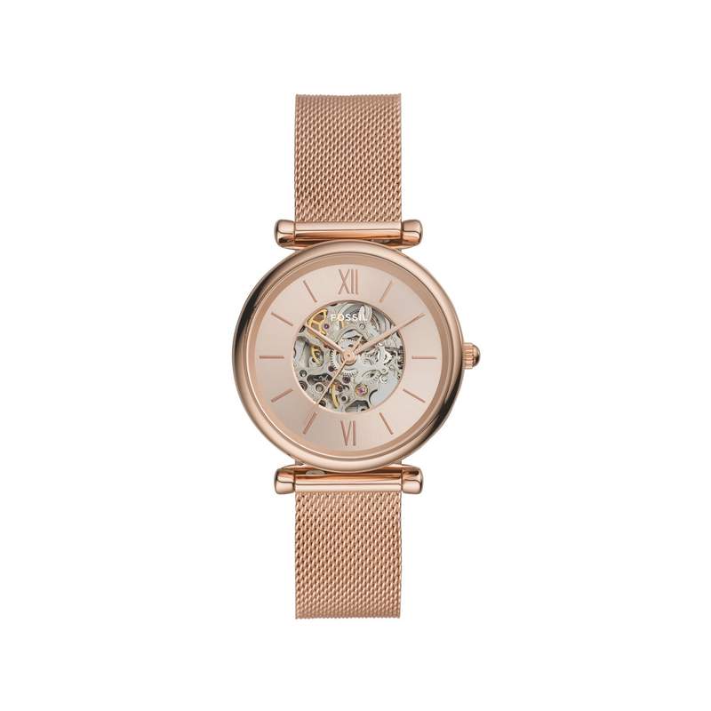 Montre FOSSIL Carlie femme bracelet acier doré rose - vue 1