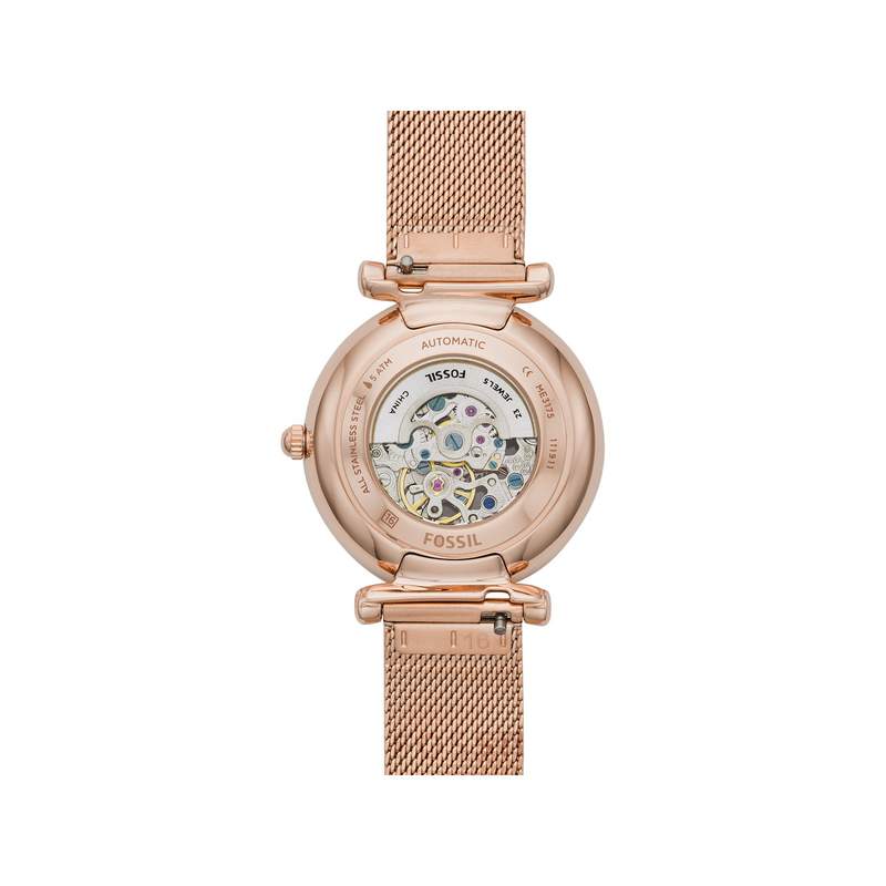 Montre FOSSIL Carlie femme bracelet acier doré rose - vue 3
