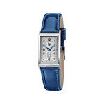 Montre Lip Churchill acier bracelet cuir vernis bleu - vue 1