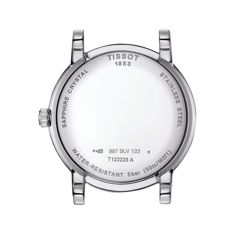 Montre TISSOT T-CLASSIC CARSON PREMIUM LADY MOONPHASE femme cadran gris bracelet acier inoxydable - vue 3
