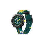 Montre Flik Flak Wizarmazing enfant plastique biosourcé noir bracelet PET vert magicien - vue 1