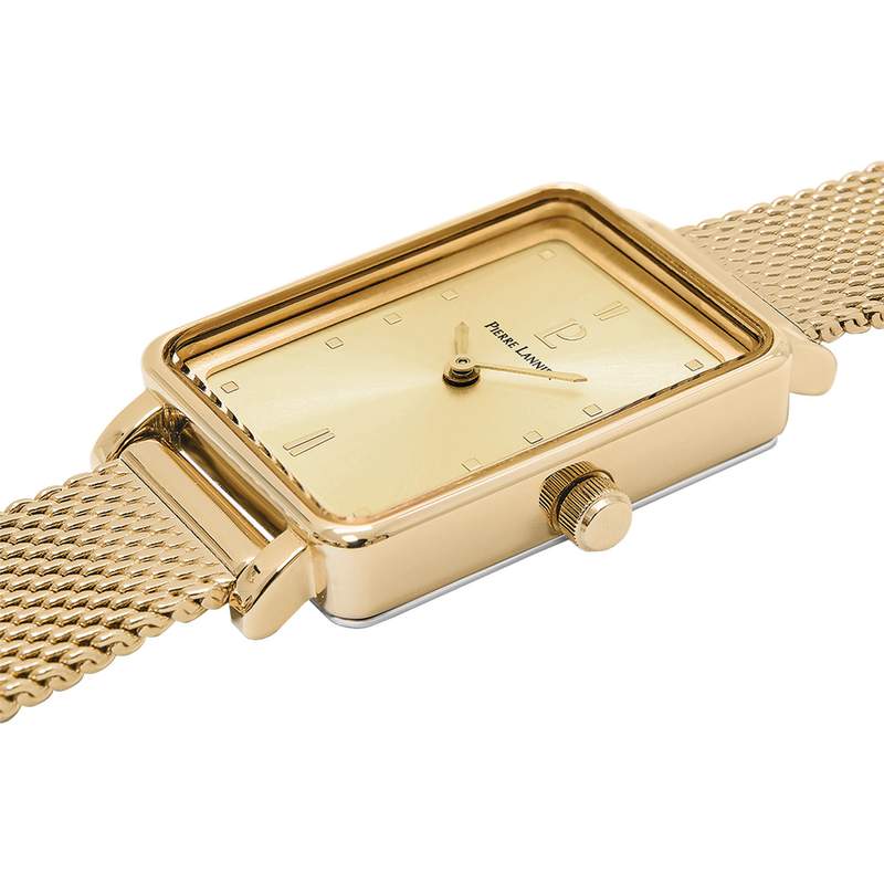 Montre Pierre Lannier Ariane femme bracelet acier doré maille milanaise - vue 2