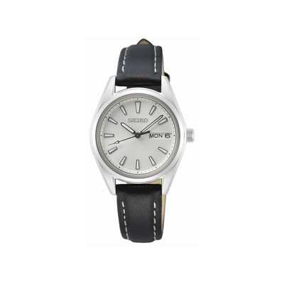 Montre SEIKO classique femme bracelet cuir noir