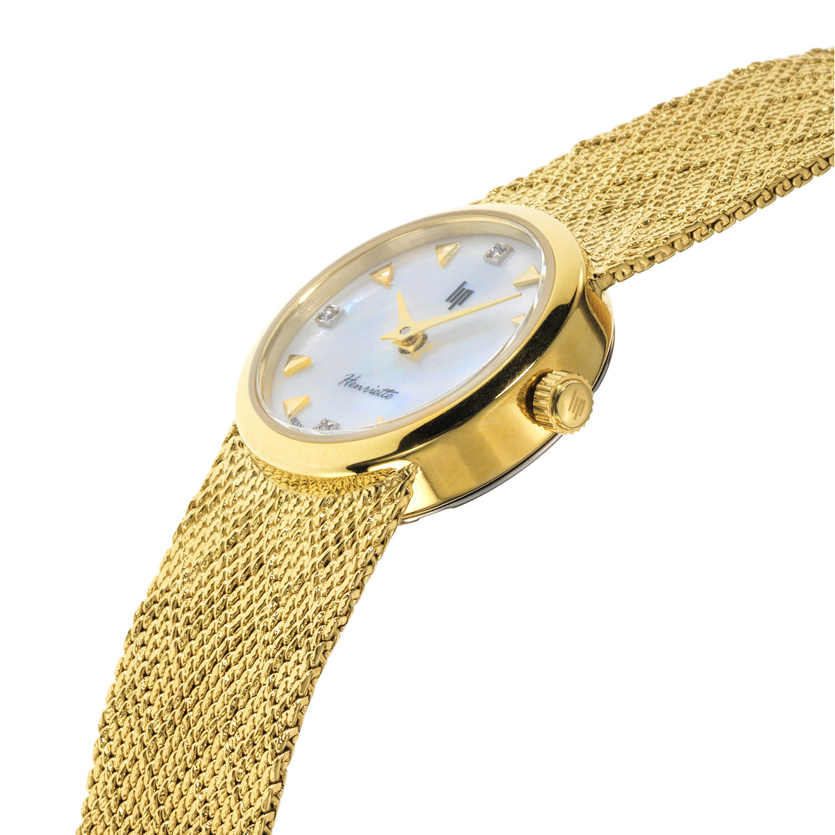 Montre LIP Henriette femme bracelet métal doré - vue D2
