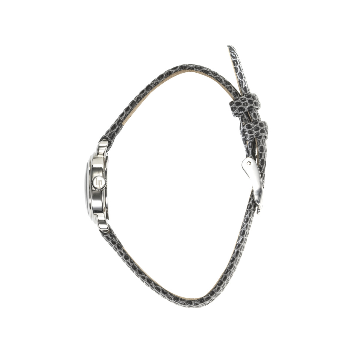 Montre LIP Henriette femme acier bracelet cuir gris - vue 2