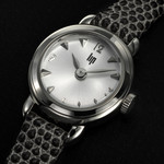 Montre LIP Henriette femme acier bracelet cuir gris - vue D1