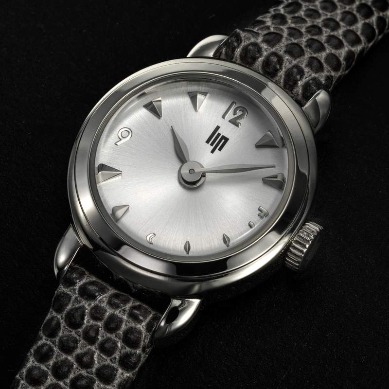 Montre LIP Henriette femme acier bracelet cuir gris - vue D1