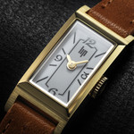 Montre LIP Churchill femme bracelet acier doré cuir marron - vue D1