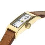 Montre LIP Churchill femme bracelet acier doré cuir marron - vue D2