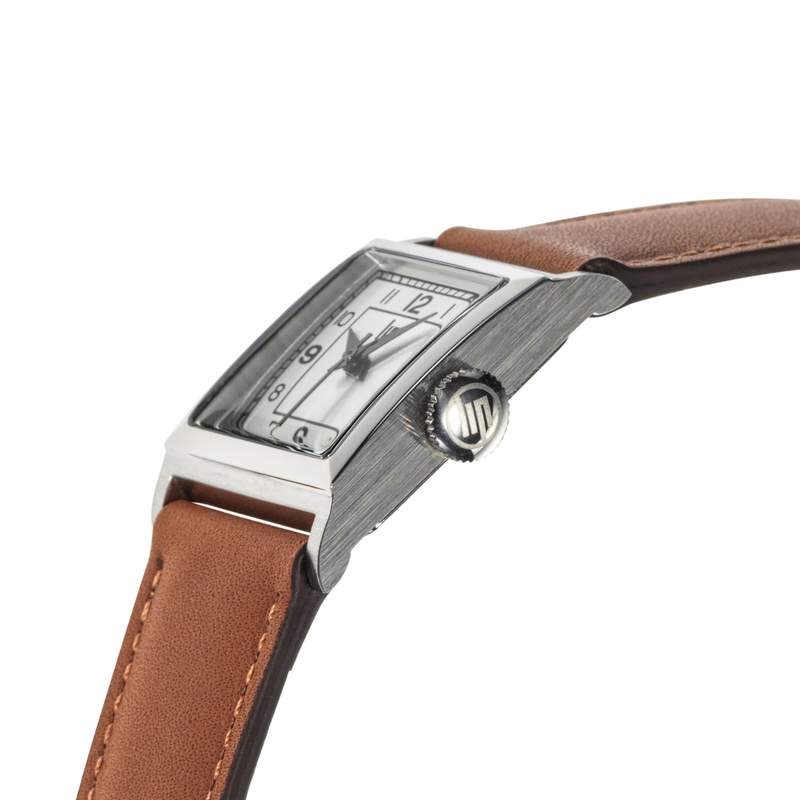 Montre LIP Churchill femme acier bracelet cuir marron - vue D2