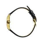Montre LIP Churchill femme acier doré bracelet cuir noir - vue 2
