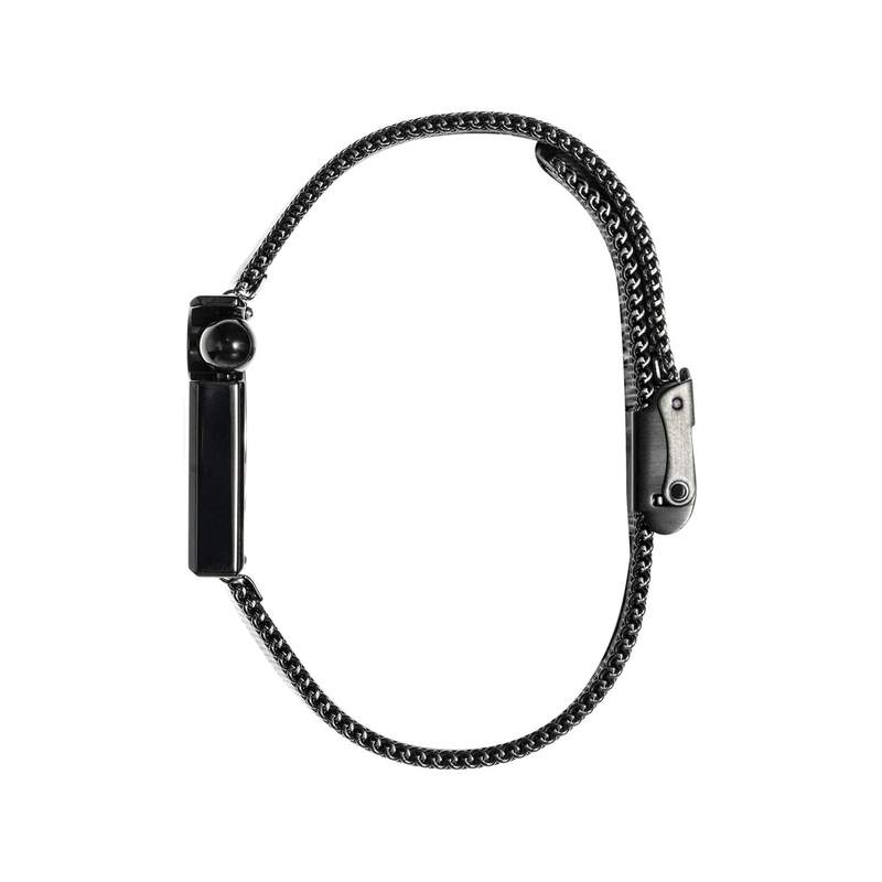 Montre LIP Mach 2000 Mini Moon femme acier noir bracelet métal noir - vue 2