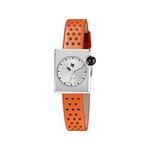 Montre LIP Mach 2000 Mini Square femme acier bracelet cuir orange - vue 1