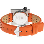 Montre LIP Mach 2000 Mini Square femme acier bracelet cuir orange - vue 3